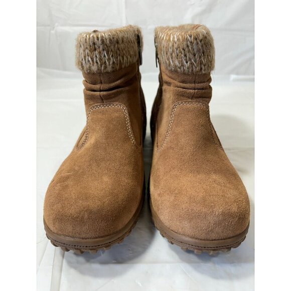 Khombu Laura All Weather Ankle Booties Chestnut Suede Womens Size 7 - Picture 5 of 12